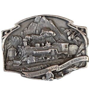 Cumbres and Toltec Scenic Railroad Belt Buckle 1989 Train Vintage Colorado NM